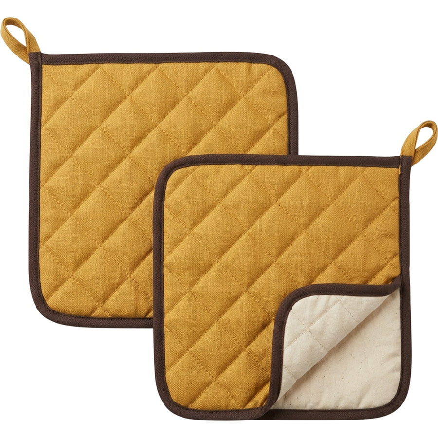 Nvvk Side-Entry Square Oven Mitts 24 cm Mustard Pair